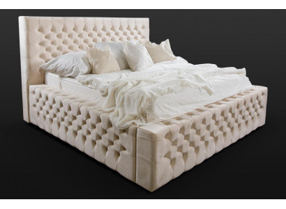 Luxury bed Chesterfield velvet beds textile double hotel furniture 140x200