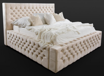 Luxury bed Chesterfield velvet beds textile double hotel furniture 140x200
