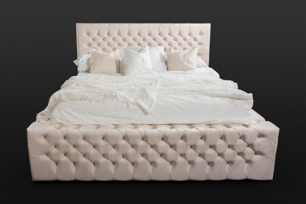 Luxury bed Chesterfield velvet beds textile double hotel furniture 140x200