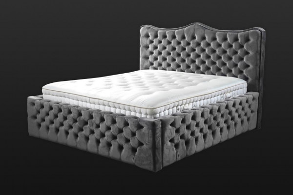 Chesterfield Velvet Bed Double Bed 160x200 Design Hotel Furnishings