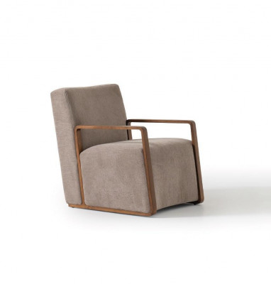 Armchair 1-seater sofa textile fabric couches upholstery design furniture new gray