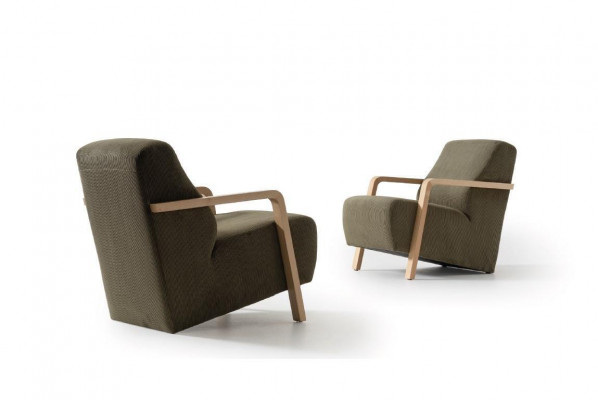 Design armchair single-seater living room comfortable upholstered furniture green