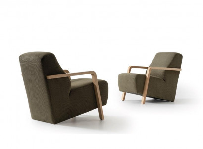 Design armchair single-seater living room comfortable upholstered furniture green