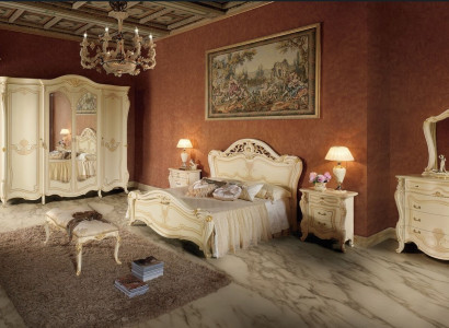 Bedroom Design Luxury Set Beds Sets Bed Nightstand Wardrobe 7 pcs.