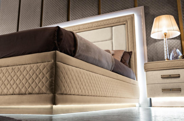 Bedside table, dresser, bedroom set, design luxury complete Italy new 7-piece set.