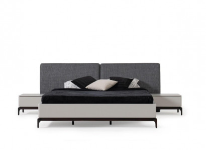 Modern luxury bedroom set bed + 2x nightstand hotel furniture beds loft