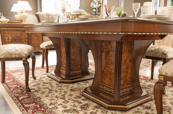 Living Room Set Display Cabinet Table 6x Chair Sideboard Mirror Baroque New 10-piece set.