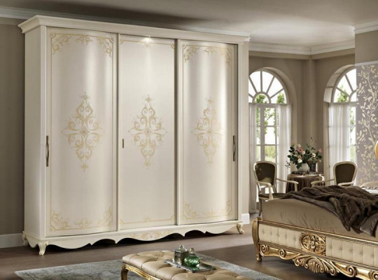 Bed double beds nightstand wardrobe dresser bedroom furniture 5-piece set.