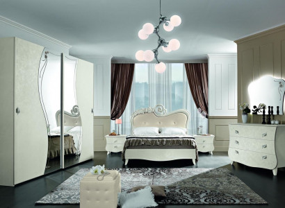 Design Bedroom Complete Set Nightstand Wardrobe Baroque Rococo 6-piece.