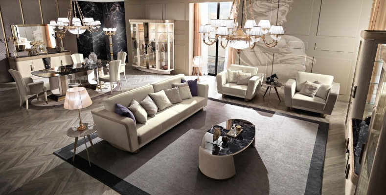 Italian furniture sofa set 3+1+1 seater design sofa upholstered couches couch