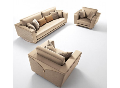 Sofa set 311 seater set design sofa upholstered couches leather Italian furniture