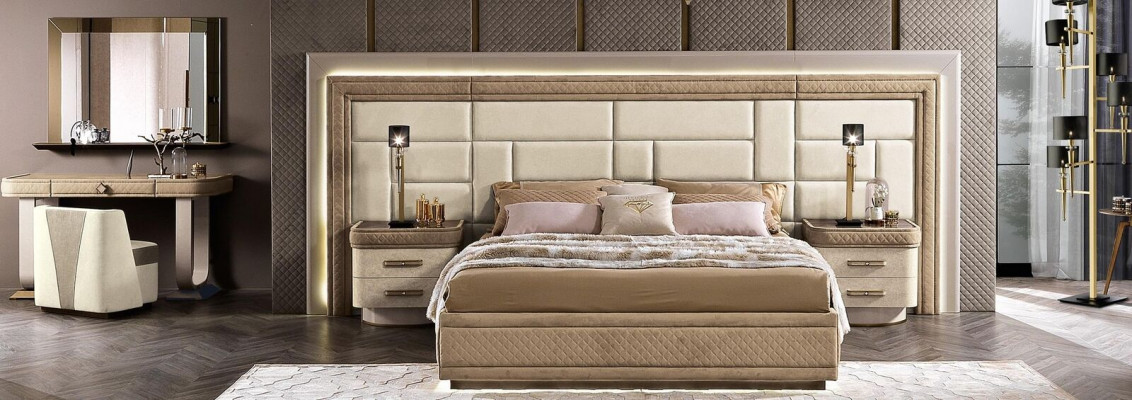 Design Furniture Modern Luxury Beds New Bed 2x Nightstand 3 Piece Bedroom Set