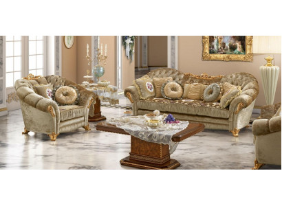 Design Upholstered Sofas Textile Relax Modern Set Beige Seating Ensemble 3+1 Seater