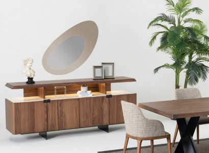 2-piece luxury wood dresser cabinet sideboard design furniture