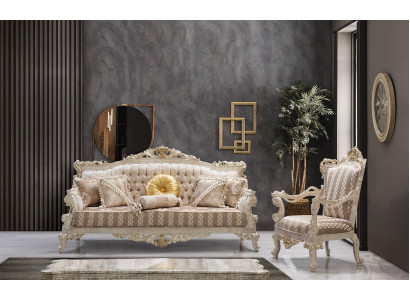 Sofa set Classic Luxury Sofas Armchair Living Room set 3+1 Seat Chesterfield