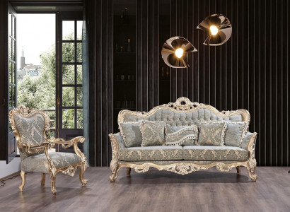Classic Luxury Sofa Set, Sofa and Armchair Living Room Set 3+1 Seat Chesterfield