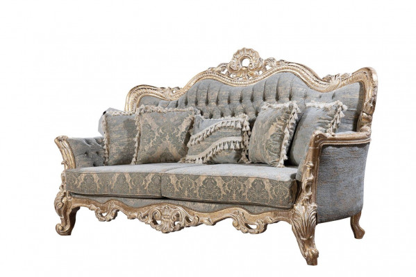 Chesterfield 3-Seater Designer Sofa Luxury Upholstered Sofas Couches Fabric Textile