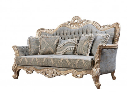 Chesterfield 3-Seater Designer Sofa Luxury Upholstered Sofas Couches Fabric Textile