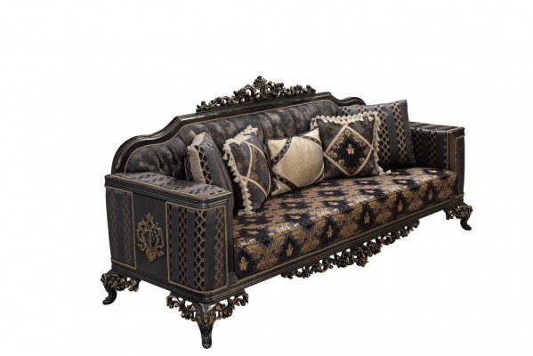 Chesterfield 3-Seater Designer Sofa Luxury Upholstered Sofas Couches Fabric Textile New