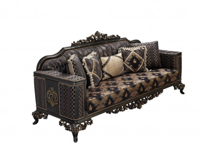 Chesterfield 3-Seater Designer Sofa Luxury Upholstered Sofas Couches Fabric Textile New