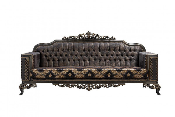 Chesterfield 3-Seater Designer Sofa Luxury Upholstered Sofas Couches Fabric Textile New