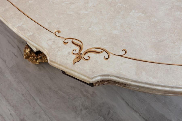Classic luxury table wood tables baroque rococo antique style dining living room new