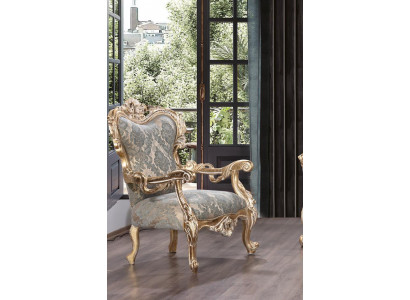 Armchair Wingback chair Chesterfield Chair Seat Upholstery Couch Lounge Wood Luxury New