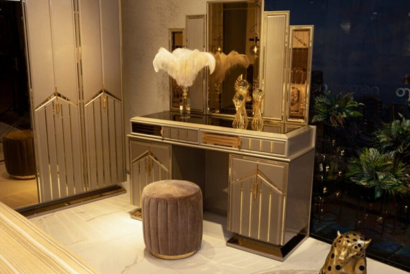 Dressing table set console mirror bedroom furniture design stool set 3-piece new