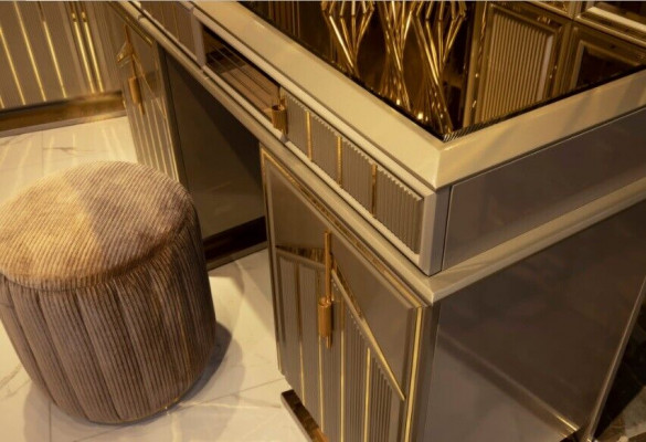 Dressing table set console mirror bedroom furniture design stool set 3-piece new