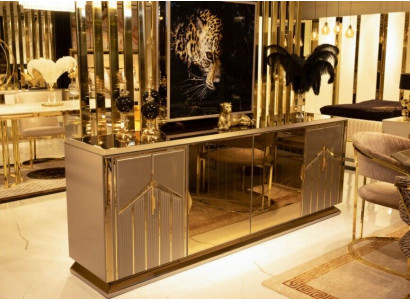 Sideboard High Gloss XXL Sideboard Living Room Wood Furniture Italy Display Cabinet