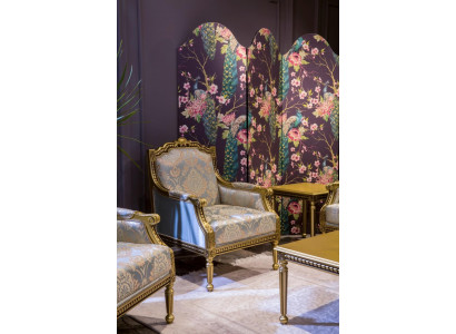 Armchair Single Luxury 1 Seater Upholstered Seat Designer Textile Seat Fabric Art Deco