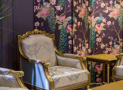 Armchair Single Luxury 1 Seater Upholstered Seat Designer Textile Seat Fabric Art Deco