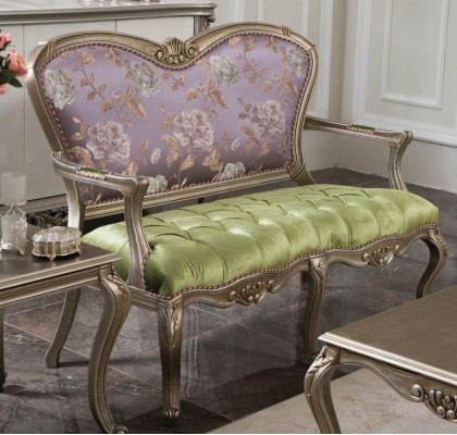 Baroque Rococo Bench Sofa Colorful Benches Couch Classic Furniture Chesterfield