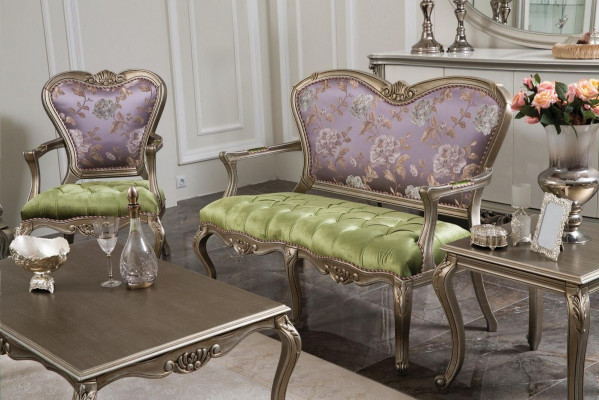 Baroque Rococo Bench Sofa Colorful Benches Couch Classic Furniture Chesterfield
