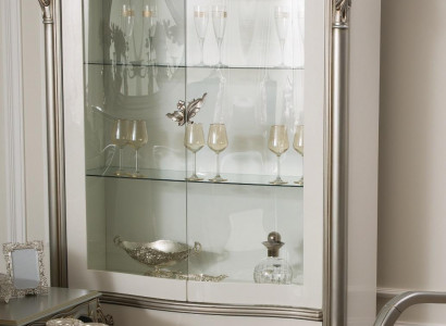 Classic Silver Display Cabinet French Style Furniture Sideboard Glass Cabinet