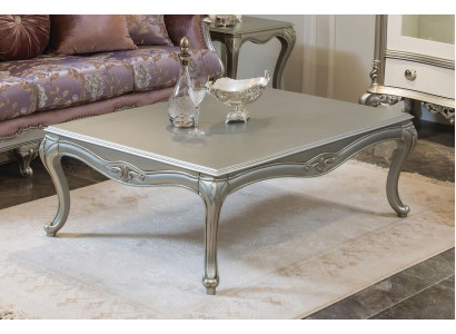 Luxury coffee table classic coffee tables silver table wood new