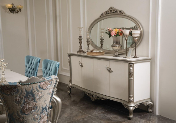 Luxury dresser mirror group wood console sideboard drawers consoles
