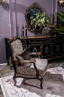 Armchair Upholstery Designer Textile Single-Seater Upholstery Single-Seater Furniture Baroque