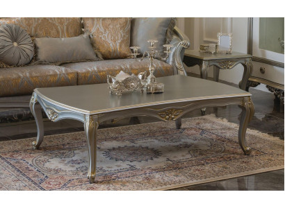 Luxury coffee table classic coffee tables gold silver table wood