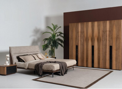 Modern bedroom furniture in Italian style - 4-piece set in gray
