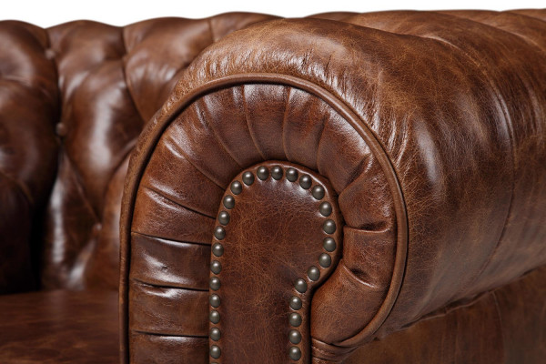 Chesterfield 100% Genuine Leather Sofa Couch Upholstery Classic Couches