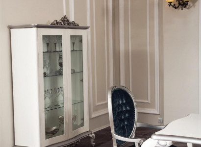 Display Cabinet White Glass Cabinet Design Classic Cabinet Luxury Wood Furniture