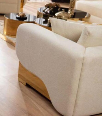 Design single-seater armchair textile living room lounge metal luxury design sofa furniture