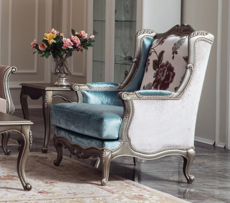 Armchair Single-Seater Luxury Single-Seater Upholstered Seat Textile Seat Fabric Classic