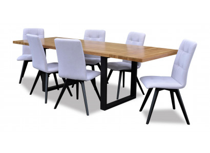 Complete set dining table + 6 chairs set dining room wood tables dining group table 7-piece set