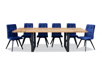 Complete set dining table 6 chairs dining room group wood table tables 7-piece set