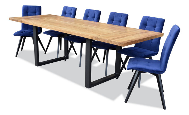 Classic Dining Set Wooden Dining Room Table with 6 Chairs 7-Piece Set
