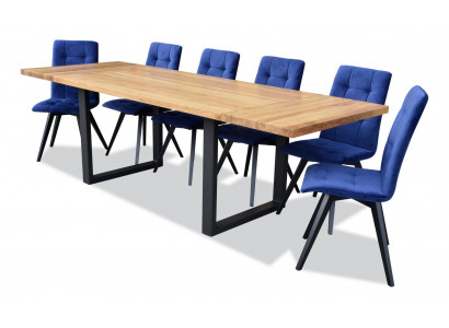 Classic Dining Set Wooden Dining Room Table with 6 Chairs 7-Piece Set