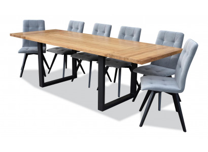 Dining Table 6x Chairs Classic Set Dining Room 7-piece Set Rectangular Table Chair