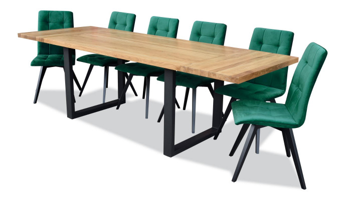 Design dining room chair set metal tables armchair 6x chairs table ensemble 7-piece set.
